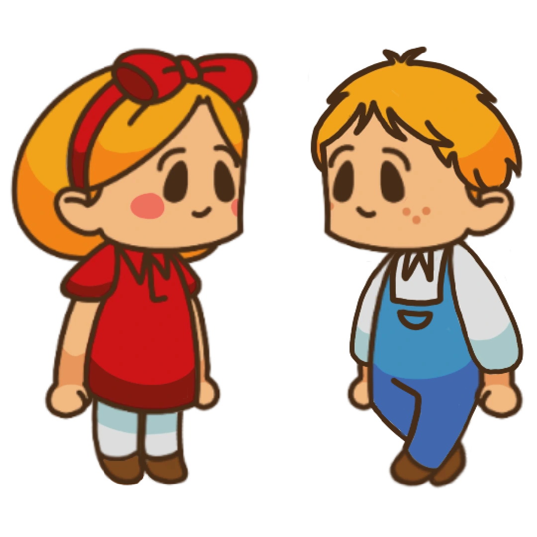 Images of the main caracters in the game, Hänsel and Gretel
